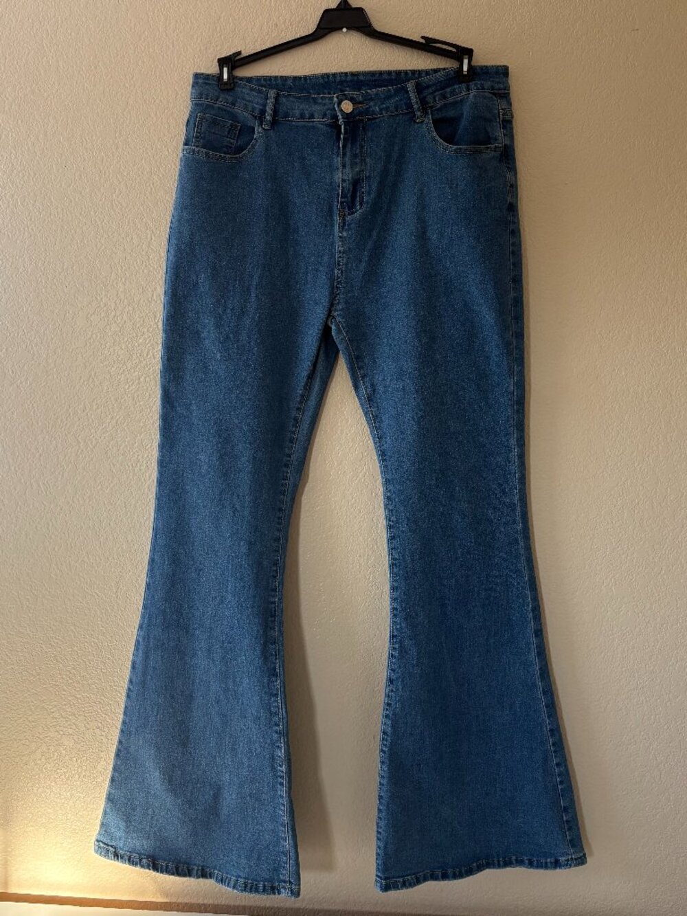 Boho Bell Bottom Jeans Embroidered Retro Festival Flare Denim XXL